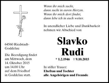 Traueranzeige von Slavko Rudi von trauer.echo-online.de
