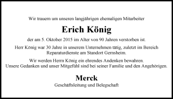 Traueranzeige von Erich König von trauer.echo-online.de