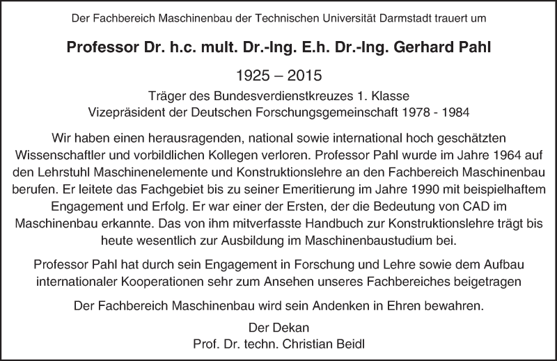  Traueranzeige für Gerhard Pahl vom 24.10.2015 aus trauer.echo-online.de