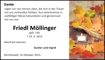 Traueranzeige von Friedl Möllinger von trauer.echo-online.de