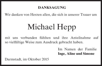 Traueranzeige von Michael Hepp von trauer.echo-online.de