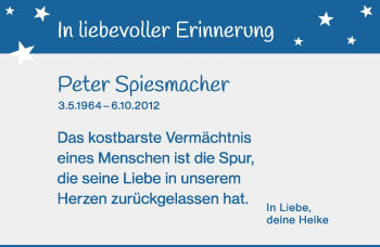 Traueranzeige von Peter Spiesmacher von trauer.echo-online.de