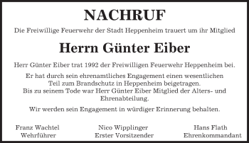 Traueranzeige von Günter Eiber von trauer.echo-online.de