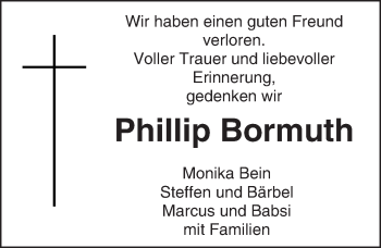 Traueranzeige von Phillip Bormuth von trauer.echo-online.de