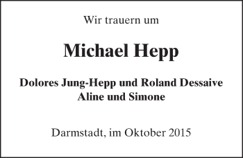 Traueranzeige von Michael Hepp von trauer.echo-online.de