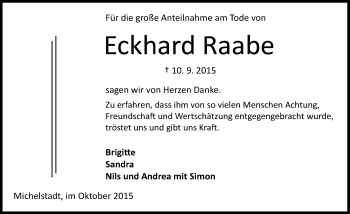 Traueranzeige von Eckhard Raabe von trauer.echo-online.de