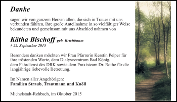 Traueranzeige von Kätha Bischof von trauer.echo-online.de