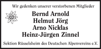 Traueranzeige von Sterbetafel vom 21.11.2015 von trauer.echo-online.de