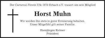 Traueranzeige von Horst Muhn von trauer.echo-online.de