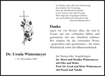Traueranzeige von Ursula Wintermeyer von trauer.echo-online.de