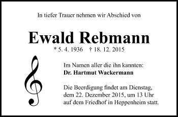 Traueranzeige von Ewald Rebmann von trauer.echo-online.de