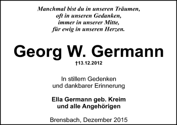Traueranzeige von Georg W. Germann von trauer.echo-online.de