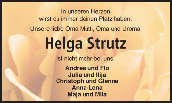 Traueranzeige von Helga Strutz von trauer.echo-online.de