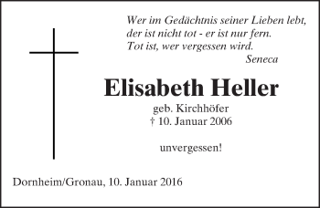 Traueranzeige von Elisabeth Heller von trauer.echo-online.de