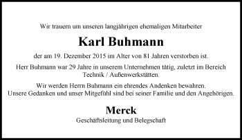 Traueranzeige von Karl Buhmann von trauer.echo-online.de