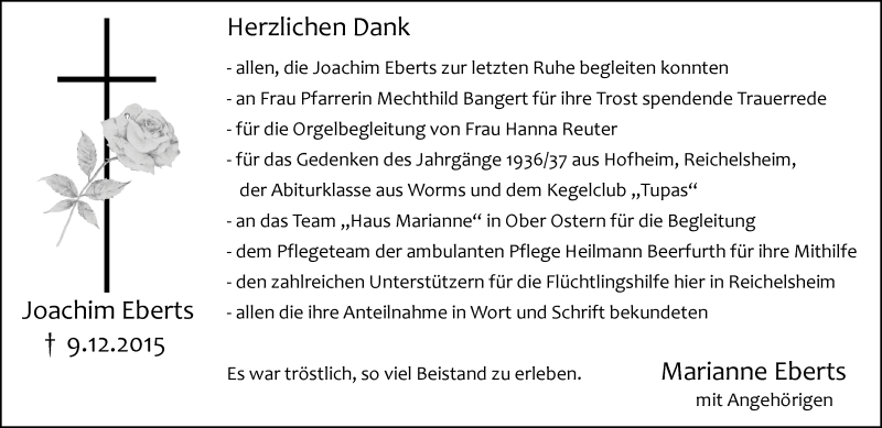  Traueranzeige für Joachim Eberts vom 30.01.2016 aus trauer.echo-online.de