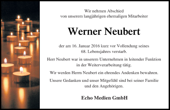Traueranzeige von Werner Neubert von trauer.echo-online.de