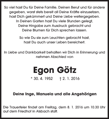Traueranzeige von Egon Götz von trauer.echo-online.de