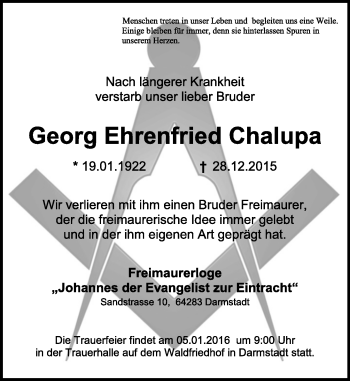 Traueranzeige von Georg Ehrenfried Chalupa von trauer.echo-online.de