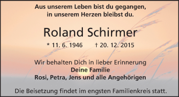 Traueranzeige von Roland Schirmer von trauer.echo-online.de