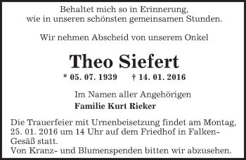 Traueranzeige von Theo Siefert von trauer.echo-online.de