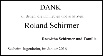 Traueranzeige von Roland Schirmer von trauer.echo-online.de