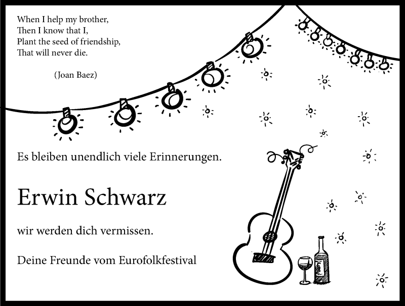  Traueranzeige für Erwin Schwarz vom 15.10.2016 aus Trauerportal Rhein Main Presse