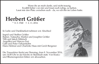 Traueranzeige von Herbert Größer von  Gießener Anzeiger