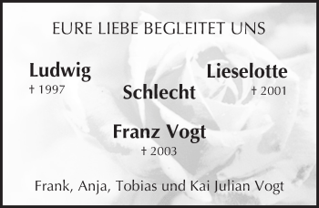 Traueranzeige von Ludwig, Lieselotte und Franz  von Trauerportal Rhein Main Presse