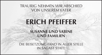 Traueranzeige von Erich Pfeiffer von Trauerportal Rhein Main Presse