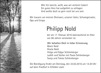 Traueranzeige von Philipp Nold von trauer.echo-online.de
