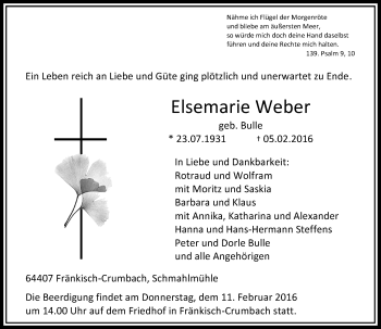 Traueranzeige von Elsemarie Weber von trauer.echo-online.de