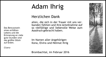 Traueranzeige von Adam Ihrig von trauer.echo-online.de