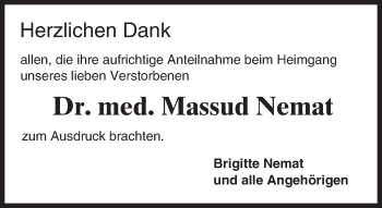 Traueranzeige von Massud Nemat von trauer.echo-online.de