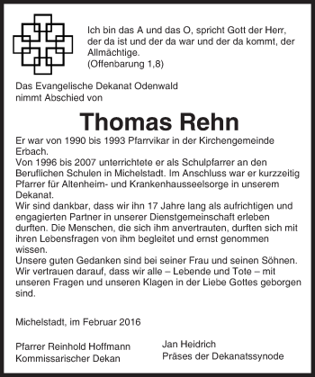 Traueranzeige von Thomas Rehn von trauer.echo-online.de