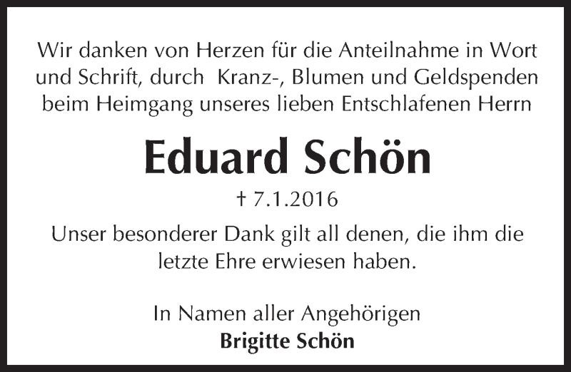  Traueranzeige für Eduard Schön vom 19.02.2016 aus trauer.echo-online.de