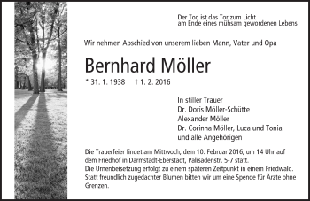 Traueranzeige von Bernhard Möller von trauer.echo-online.de