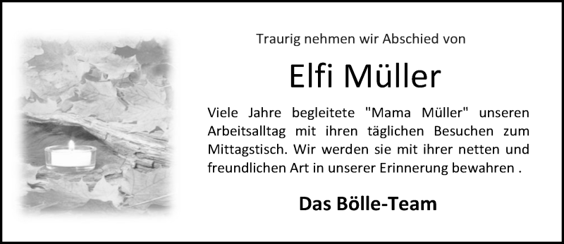  Traueranzeige für Elfi Müller vom 20.02.2016 aus trauer.echo-online.de