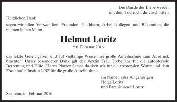 Traueranzeige von Helmut Loritz von trauer.echo-online.de