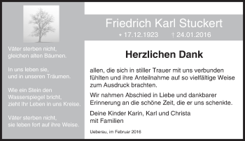 Traueranzeige von Friedrich Karl Stuckert von trauer.echo-online.de
