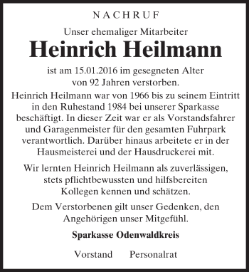 Traueranzeige von Heinrich Heilmann von trauer.echo-online.de