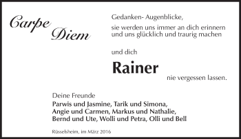 Traueranzeige von Rainer  von trauer.echo-online.de