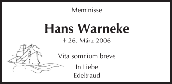 Traueranzeige von Hans Warnecke von trauer.echo-online.de