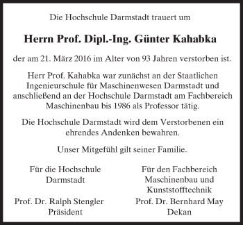 Traueranzeige von Günter Kahabka von trauer.echo-online.de