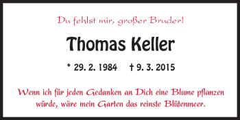 Traueranzeige von Thomas Keller von trauer.echo-online.de