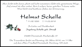 Traueranzeige von Helmut Schelle von trauer.echo-online.de