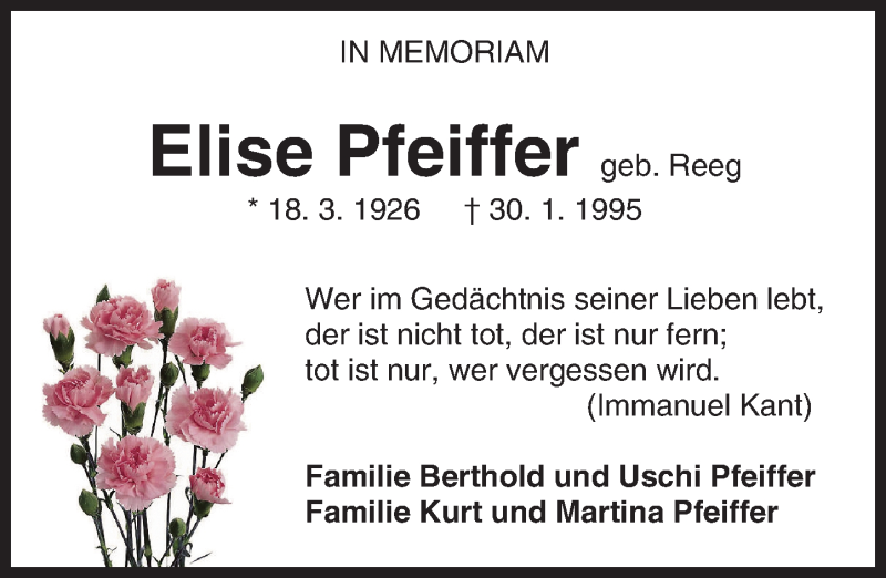  Traueranzeige für Elise Pfeiffer vom 18.03.2016 aus trauer.echo-online.de