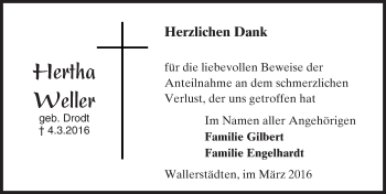 Traueranzeige von Hertha Weller von trauer.echo-online.de