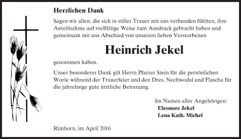 Traueranzeige von Heinrich Jekel von trauer.echo-online.de