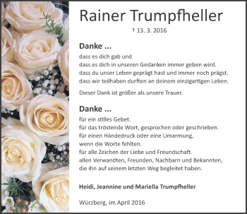 Traueranzeige von Rainer Trumpfheller von trauer.echo-online.de